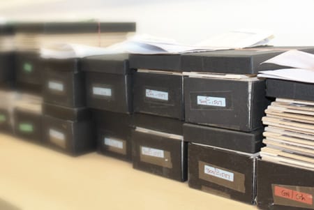 Slides are logged by the scheme and then sorted into the various modules ready for assessment.